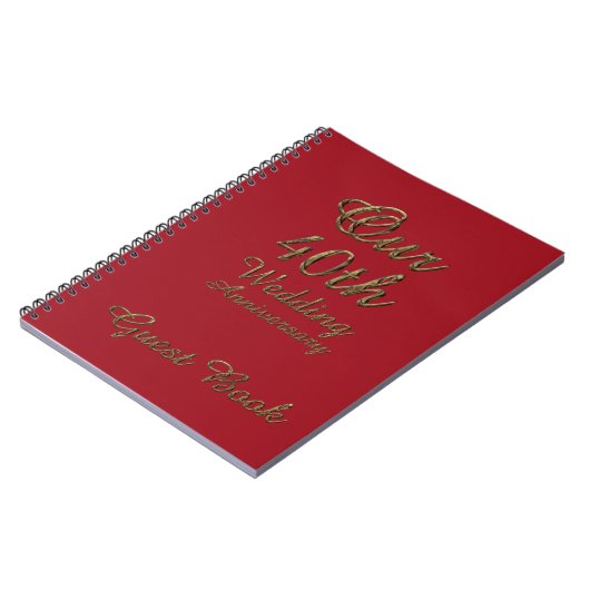 40th Wedding Jubileum Gastenboek Gold Ruby Notitieboek (Linkerzijde)