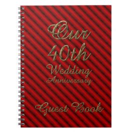 40th Wedding Jubileum Gastenboek Gold Ruby Notitieboek