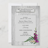 40th Wedding Jubileum INVITATION, Rustic Window Kaart (Achterkant)