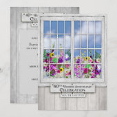40th Wedding Jubileum INVITATION, Rustic Window Kaart (Voorkant / Achterkant)