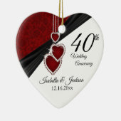 40th Wedding Jubileum Keepomwille Design 2 Keramisch Ornament (Rechts)