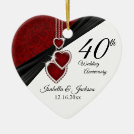40th Wedding Jubileum Keepomwille Design 2 Keramisch Ornament