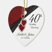 40th Wedding Jubileum Keepomwille Design 2 Keramisch Ornament (Links)