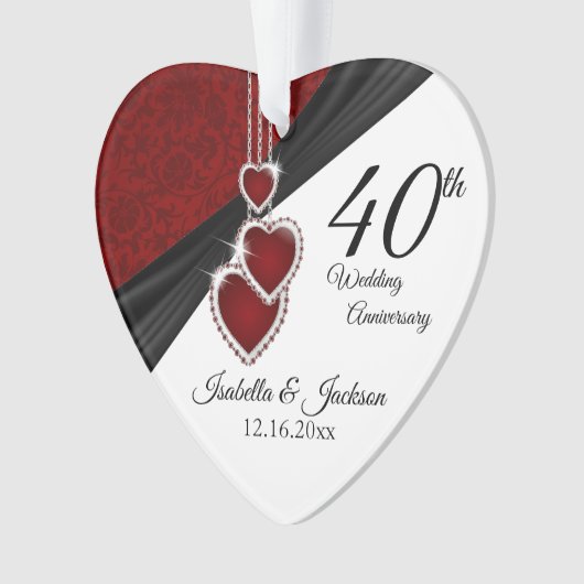40th Wedding Jubileum Keepomwille Foto Design Ornament (voorkant)