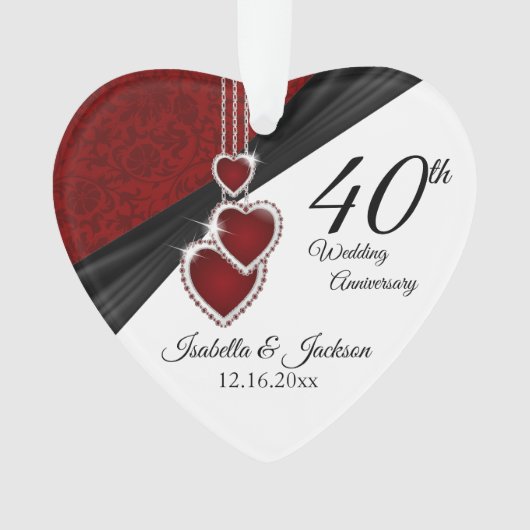 40th Wedding Jubileum Keepomwille Foto Design Ornament (voorkant)