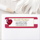 40th Wedding Jubileum Ruby Gold Wedding Address Etiket (Insitu)