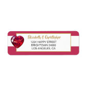 40th Wedding Jubileum Ruby Gold Wedding Address Etiket (Voorkant)