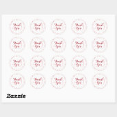 40th Wedding Jubileum Ruby Hearts Dank je Ronde Sticker (Vel)