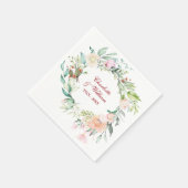 40th Wedding Jubileum Ruby Script Rozen Floral Servet (Hoek)