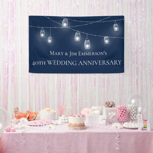 40th Wedding Jubileum - String Lights - Banner (Feest)