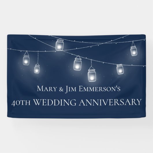 40th Wedding Jubileum - String Lights - Banner (Horizontaal)