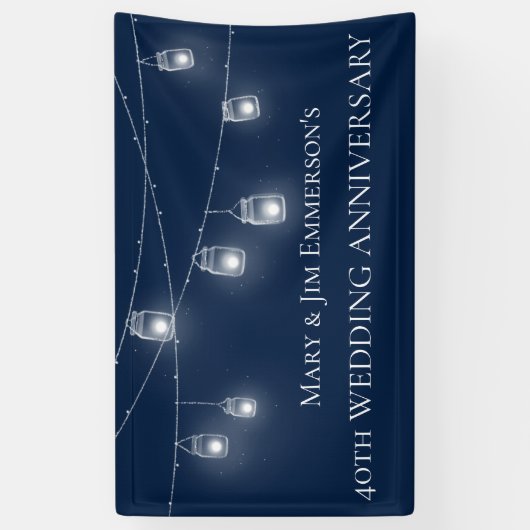 40th Wedding Jubileum - String Lights - Banner (Verticaal)