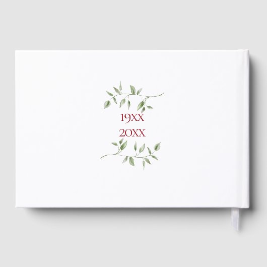 40th Wedding Ruby Anniversary Floral Greenery Gastenboek (Achterkant)