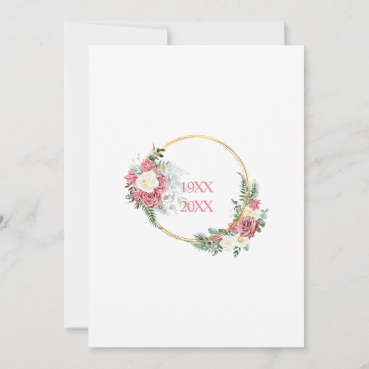 40th Wedding Ruby Roses Anniversary Kaart (Achterkant)