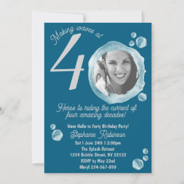 40th Yearly Milestone Bubbles Birthday Kaart