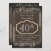 40thBirthday Party Vrouw, ongeacht leeftijd, hout, Kaart (Voorkant / Achterkant)