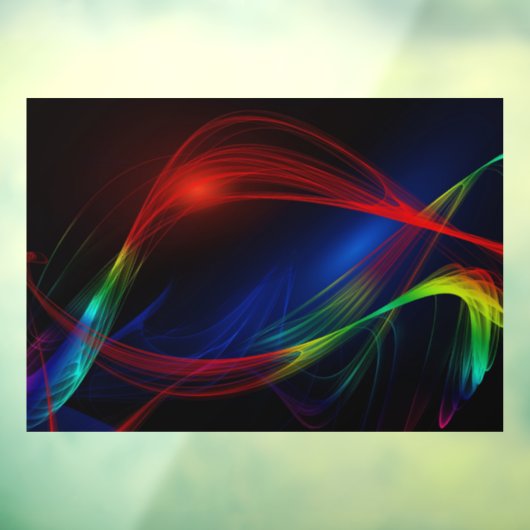 40x28 Abstract Wave Partial Transparent Design Raamsticker (Vel 3)