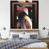 40x40" Trend Abstract Art Black White Powdery Canvas Afdruk (Insitu (Slaapkamer))