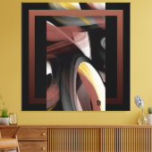 40x40" Trend Abstract Art Black White Powdery Canvas Afdruk (Insitu (Woonkamer))