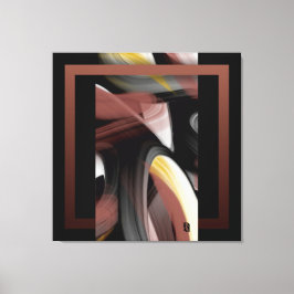 40x40" Trend Abstract Art Black White Powdery Canvas Afdruk