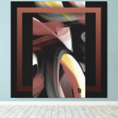 40x40" Trend Abstract Art Black White Powdery Canvas Afdruk (Insitu (Houten vloer))