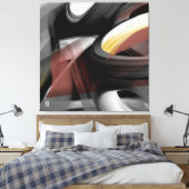 40x40" Trend Abstract Art Black White Powdery Canvas Afdruk (Insitu (Slaapkamer))
