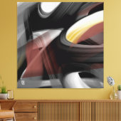 40x40" Trend Abstract Art Black White Powdery Canvas Afdruk (Insitu (Woonkamer))