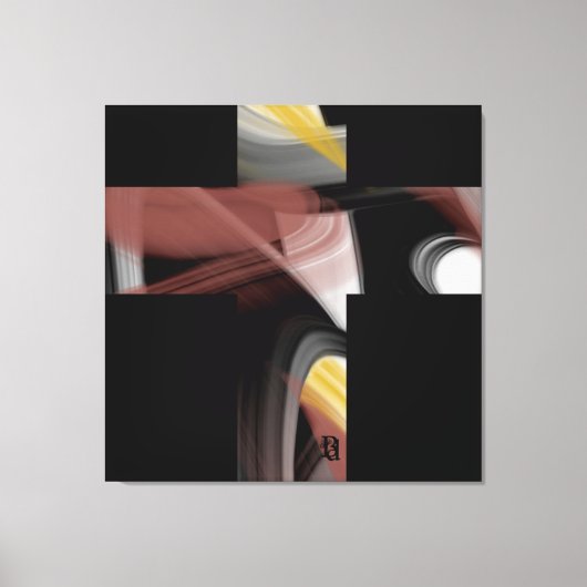 40x40" Trend Abstract Art Black White Powdery Canvas Afdruk (Voorkant)