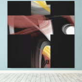 40x40" Trend Abstract Art Black White Powdery Canvas Afdruk (Insitu (Houten vloer))