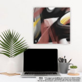 40x40"Trend Abstracte Kunst Zwart Wit Poederig Canvas Afdruk