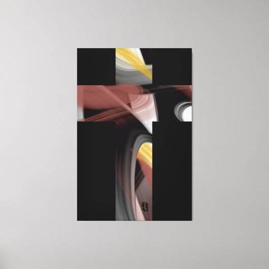 40x60" Trend Abstract Art Black White Powdery Canvas Afdruk (Voorkant)