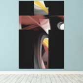 40x60" Trend Abstract Art Black White Powdery Canvas Afdruk (Insitu (Houten vloer))