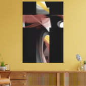 40x60" Trend Abstract Art Black White Powdery Canvas Afdruk (Insitu (Woonkamer))