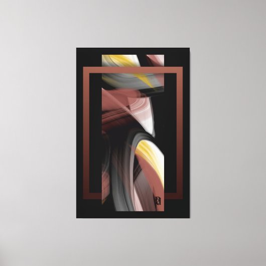 40x60" Trend Abstract Art Black White Powdery Canvas Afdruk (Voorkant)