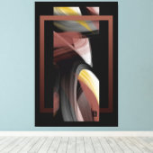 40x60" Trend Abstract Art Black White Powdery Canvas Afdruk (Insitu (Houten vloer))