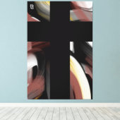 40x60" Trend Abstract Art Black White Powdery Canvas Afdruk (Insitu (Houten vloer))