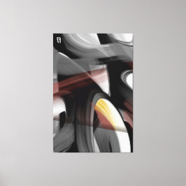 40x60" Trend Abstract Art Black White Powdery Canvas Afdruk