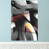 40x60" Trend Abstract Art Black White Powdery Canvas Afdruk (Insitu (Houten vloer))