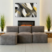40x60"Trend Abstract Kunstcanvas Zwart Wit Goud Canvas Afdruk