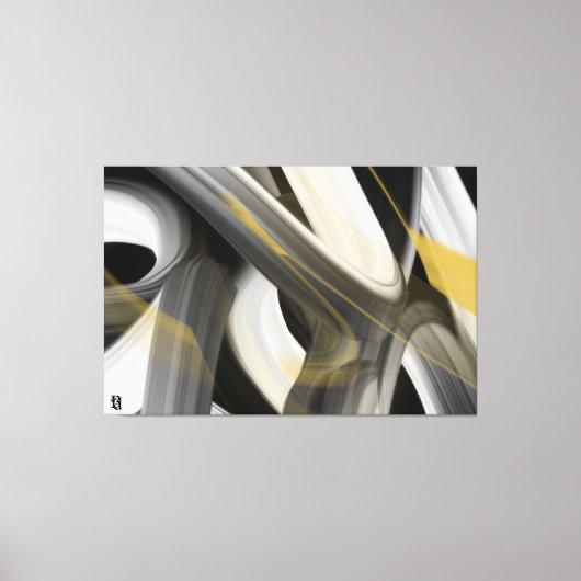 40x60"Trend Abstract Kunstcanvas Zwart Wit Goud Canvas Afdruk (Voorkant)