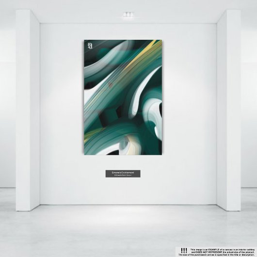 40x60"Trend Abstract Kunstcanvas Zwart Wit Groen Canvas Afdruk