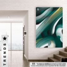 40x60"Trend Abstract Kunstcanvas Zwart Wit Groen
