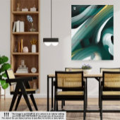 40x60"Trend Abstract Kunstcanvas Zwart Wit Groen Canvas Afdruk
