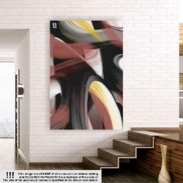 40x60"Trend Abstracte Kunst Zwart Wit Poederig Canvas Afdruk