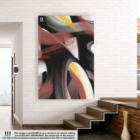 40x60"Trend Abstracte Kunst Zwart Wit Poederig Canvas Afdruk