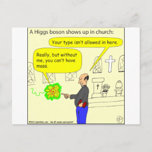 410 higgsboson in de Cartoon van de kerk Briefkaart