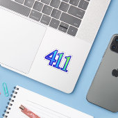 411 Engelnummer Groei Sticker (Laptop met iPhone)