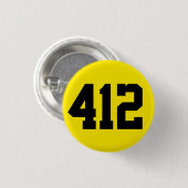 412 Button, zwart en geel Ronde Button 3,2 Cm (Voorkant /achterkant)