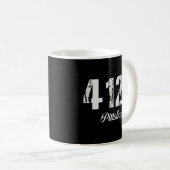 412 Pittsburgh Area Code Distress Koffiemok (Voorkant rechts)