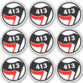 413 Antifascist Sticker Pack (Voorkant)